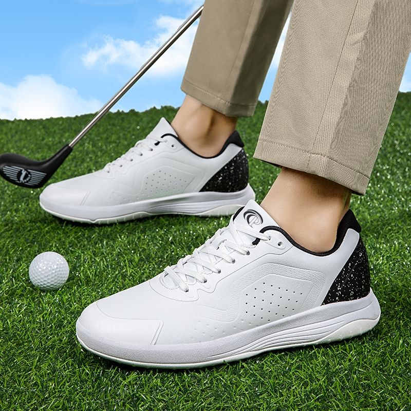 Customize Lightweight Mesh Upper Stability Grip & Flexibility Cushion Construction Golf Shoes for Men
